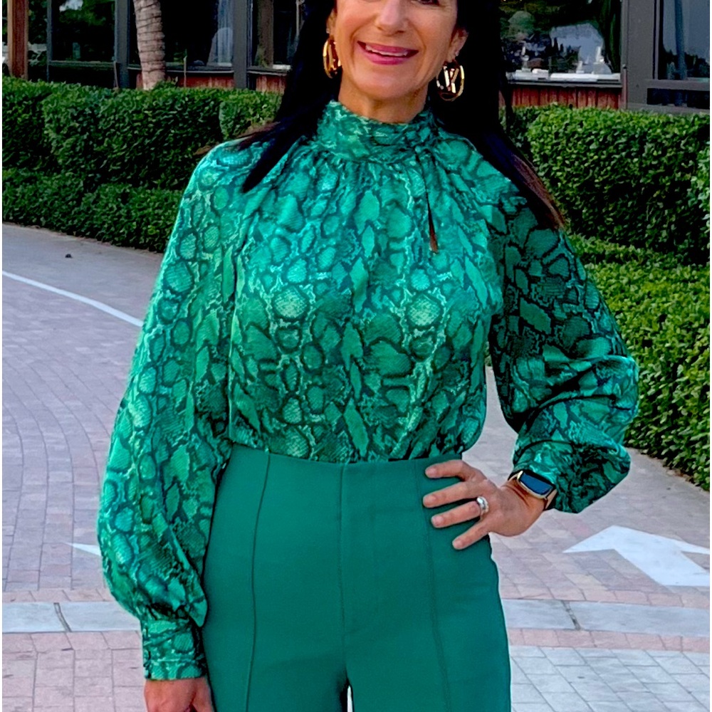 Green ‘snake’ pattern blouse